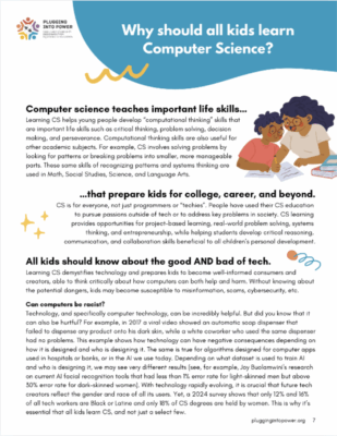 Why should all kids learn computer science one-pager