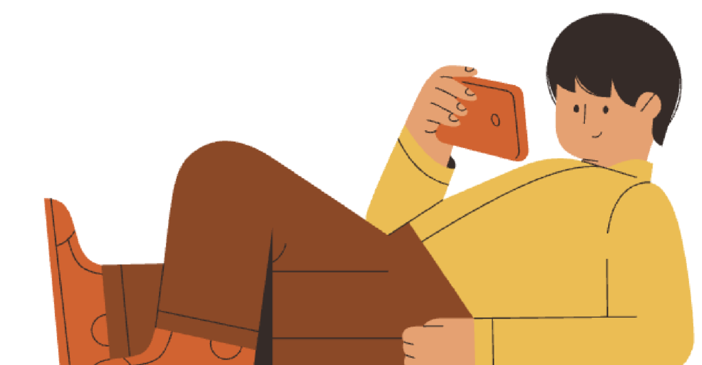 child looking at phone